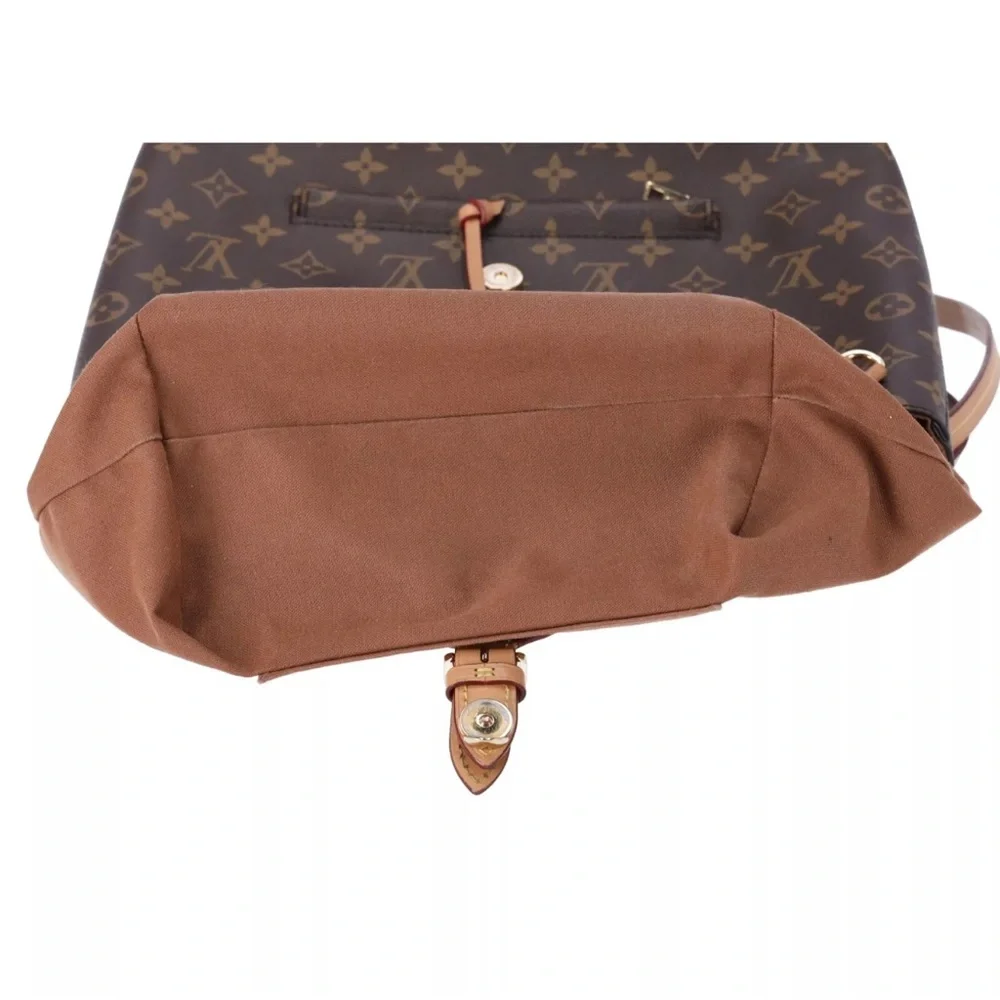 Louis Vuitton Montsouris PM Backpack Brown Monogram M45501 LV Logo Charm